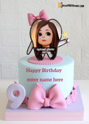 9th birthday cake design with name and photo edit