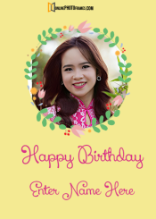 beautiful flowers birthday photo frame design