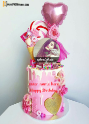 best birthday cake image with photo frame edit