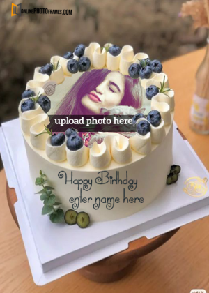 birthday cake image with photo frame