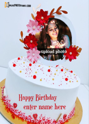birthday cake with photo and name editor online