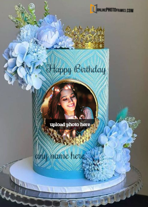 birthday cake with photo frame editor
