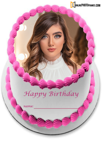 Beautiful Frame Birthday Cake with Name - Online Photo Frames