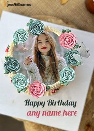 birthday fondant cake image with name and photo