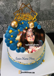 birthday frame with photo insert on cake