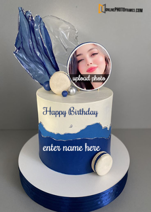 birthday wishes cake with photo frame and name edit online