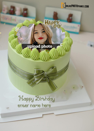create birthday cake with custom photo name editor