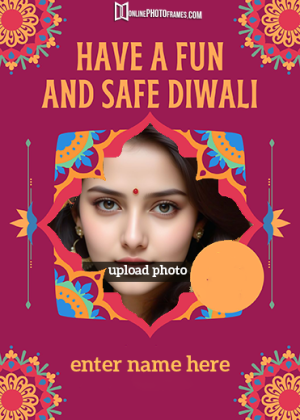 create happy diwali card with name and photo