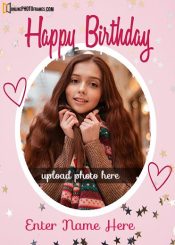 customized happy birthday photo frame online name editor