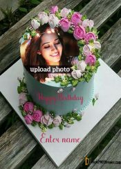 editable birthday cake with name and photo