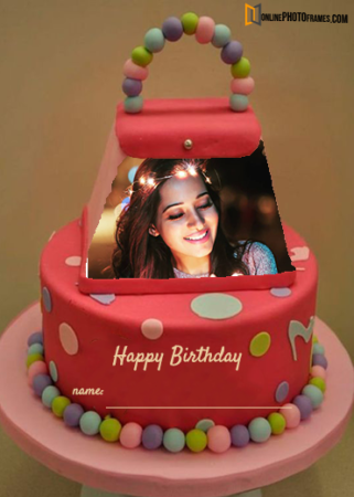 Birthday Cake with Name and Picture Editing - Online Photo Frames