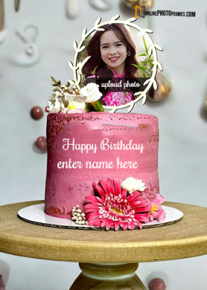 happy birthday cake image with name and photo edit