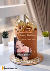 happy birthday cake image with name and profile picture