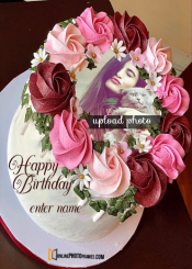 happy birthday cake pic with name and photo editor