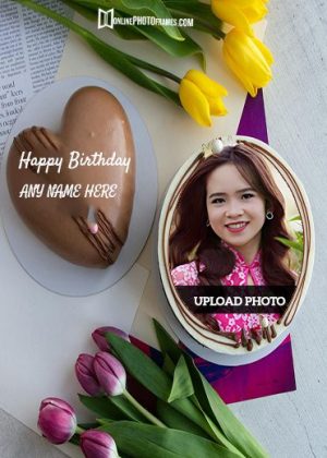 happy birthday cake picture with name and photo edit