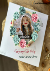 happy birthday cake with name and photo edit online free