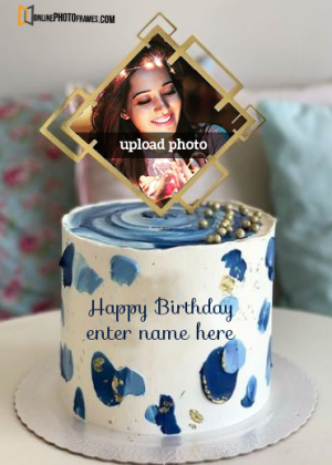 happy birthday cake with name and photo editor online