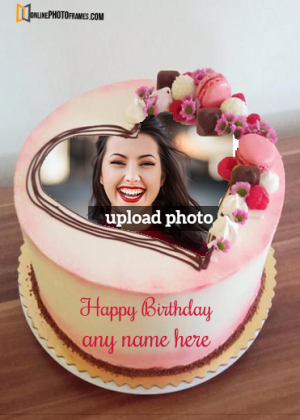 happy birthday photo frame cake with name and profile picture