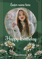 happy birthday photo frame design with name