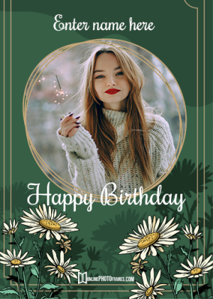 happy birthday photo frame design with name