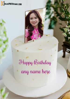 happy birthday to you wishes cake with name and photo frame