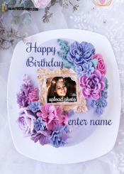happy birthday wishes cake image with name and photo frame