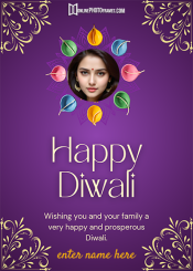 happy diwali photo frame editing online with name