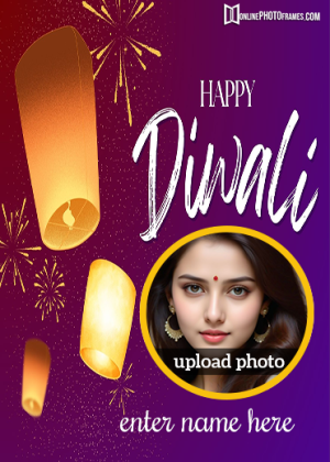 happy diwali sweet wishes photo frame online free