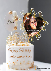 latest birthday cake design with name and photo edit