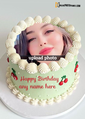 make happy birthday cake with name and photo