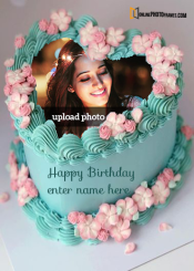online birthday cake with name and photo frame