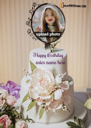 online name photo wishes birthday cake maker for girl