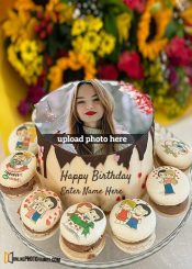 online photo editor for birthday greetings cake with name edit