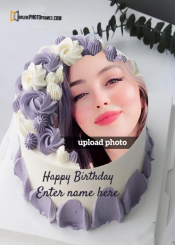 simple and creative birthday cake with photo frame