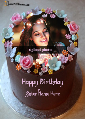 unforgettable happy birthday wishes cake with name and photo edit