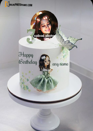 unique birthday cake with name and photo for girls only