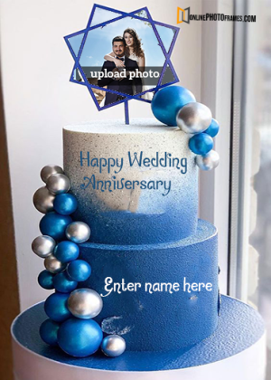 upload image on wedding anniversary wishes cake with name